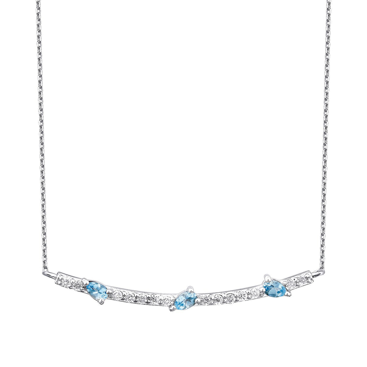 0,32 ct. Diamant-Blautopas-Halskette