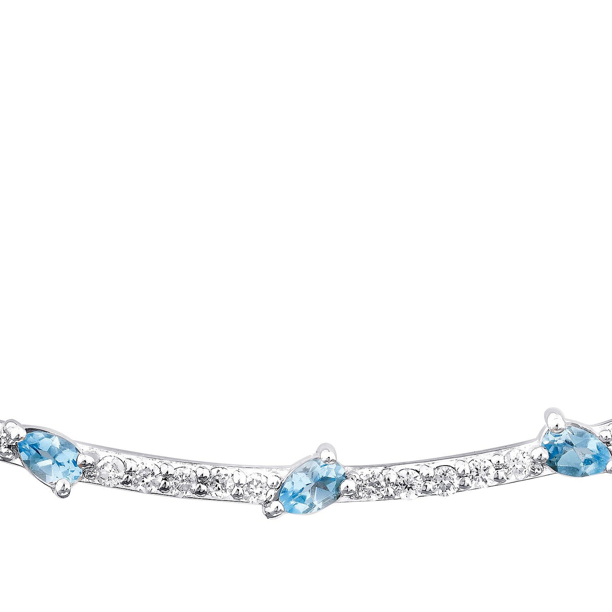 0,32 ct. Diamant-Blautopas-Halskette