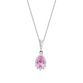 0,52 Carat Diamond Pink Sapphire Necklace
