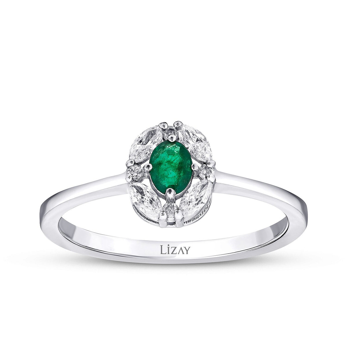 0,33 ct. Diamant-Smaragd-Ring
