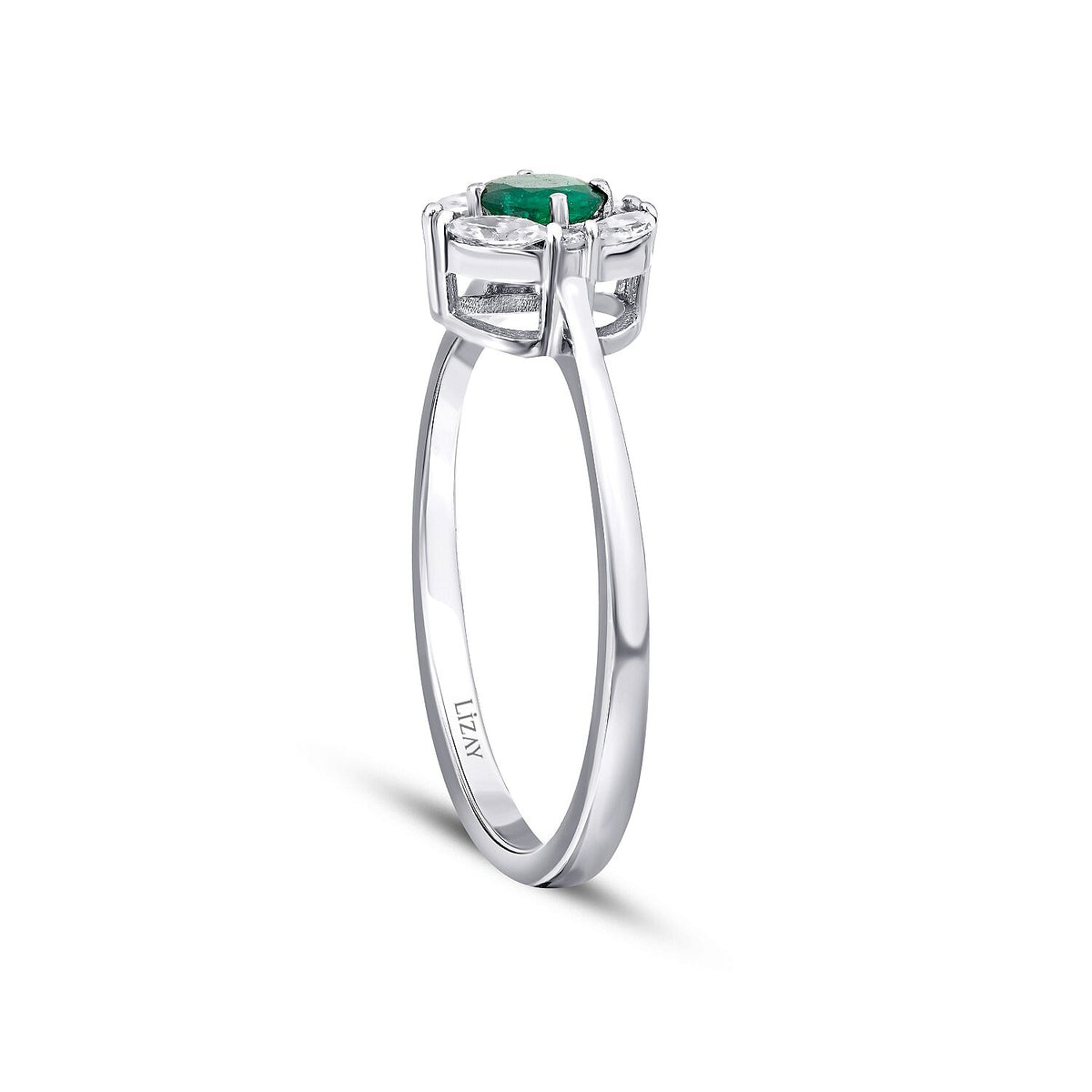 0,33 ct. Diamant-Smaragd-Ring