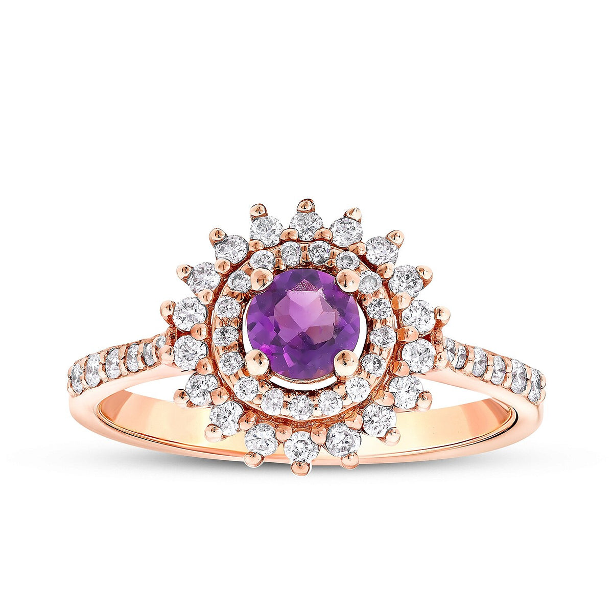 0,71 ct. Diamant-Amethyst-Ring