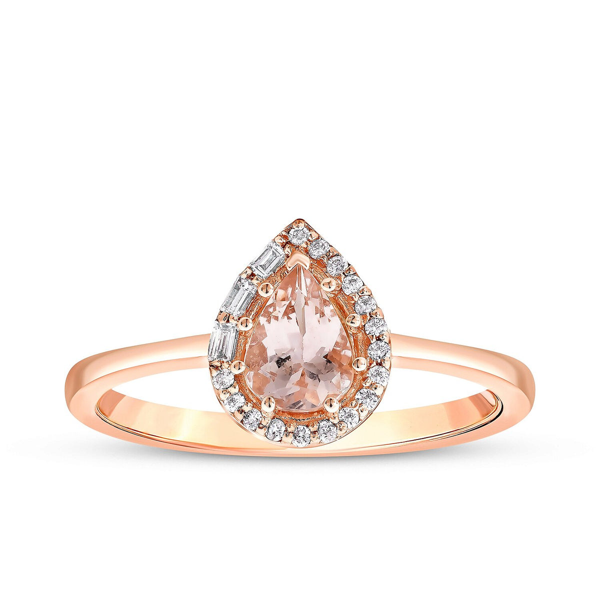 0,71 ct. Diamant-Morganit-Ring