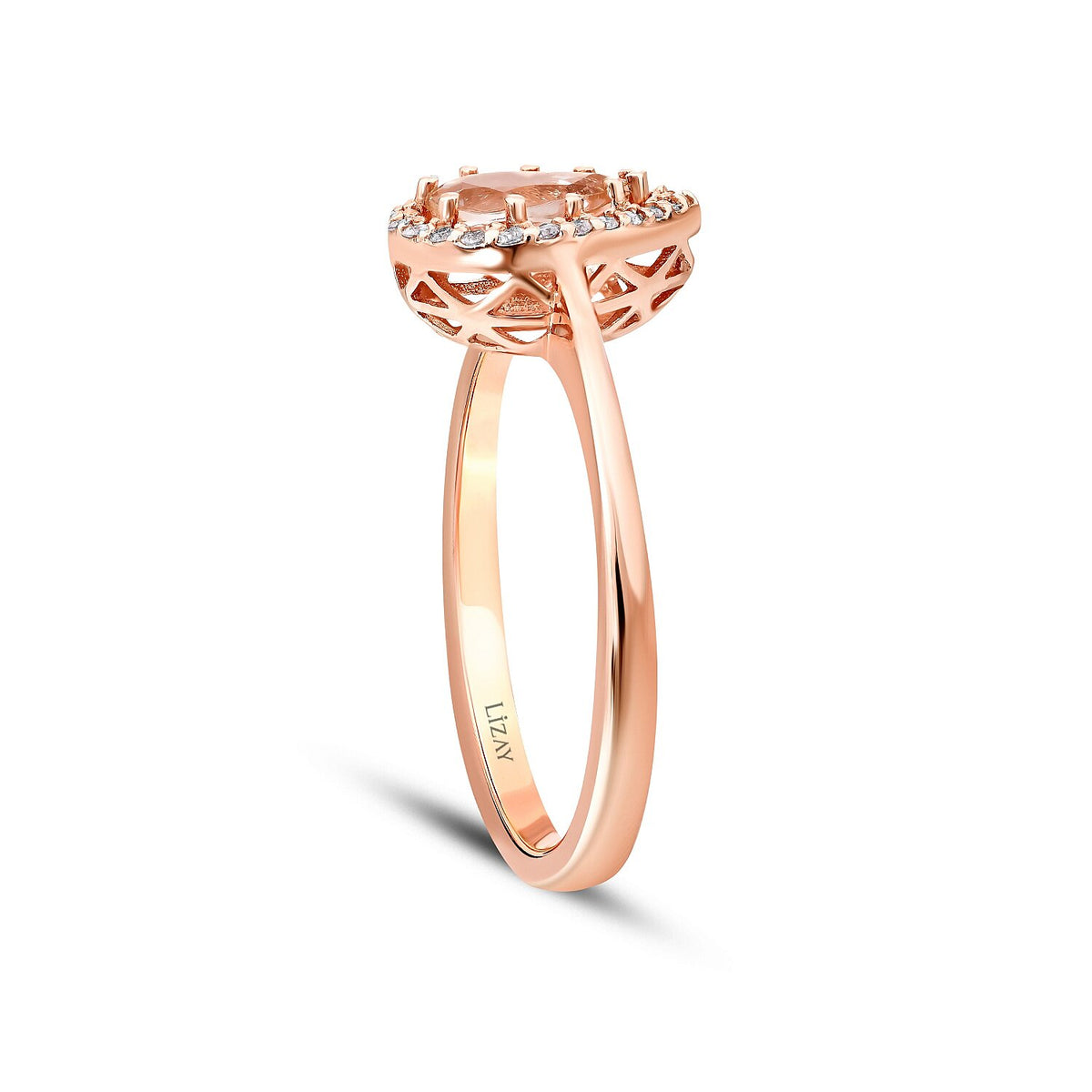 0,71 ct. Diamant-Morganit-Ring