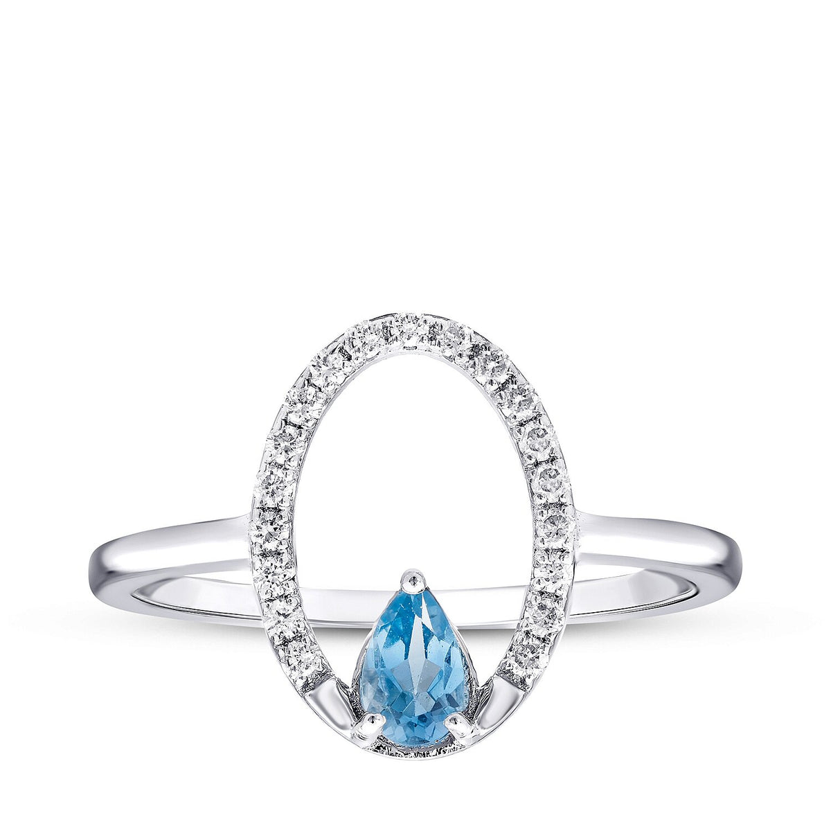0,45 ct. Diamant-Blautopas-Ring