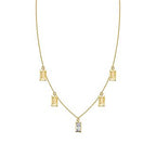 Gold Baguette Pendant with Chain Necklace
