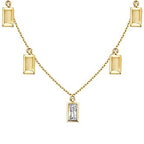 Gold Baguette Pendant with Chain Necklace