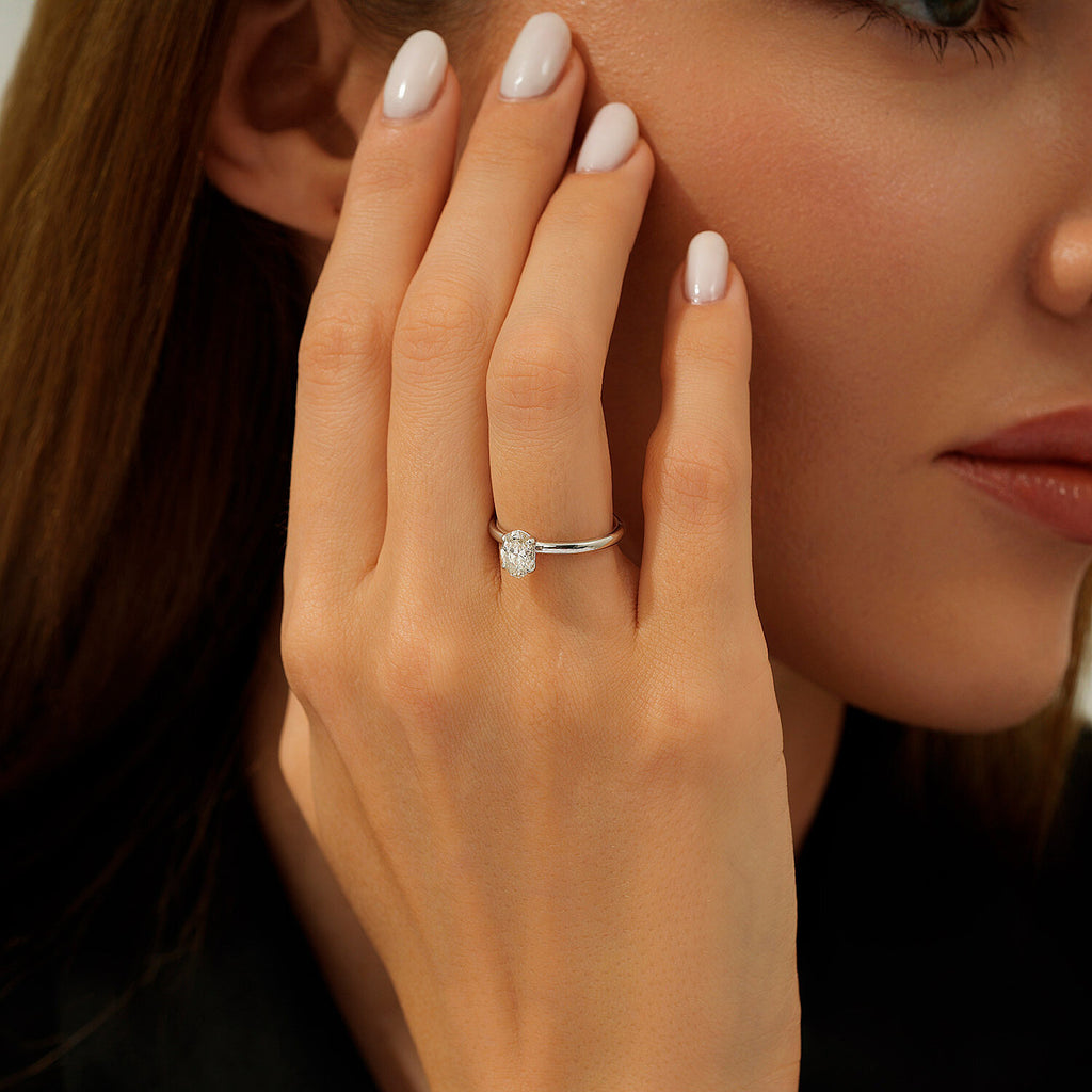 0,40 ct. Diamant Oval Solitär Verlobungsring