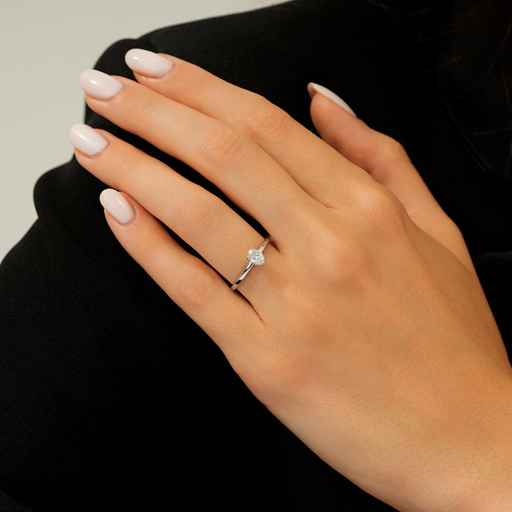 0,50 ct. Diamant Oval Solitär Verlobungsring