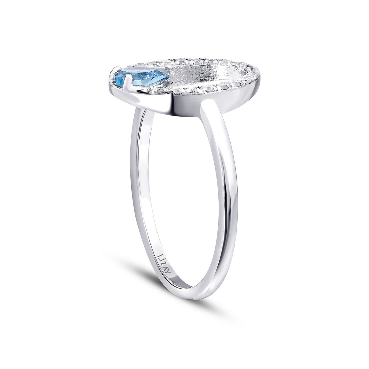 0,45 ct. Diamant-Blautopas-Ring