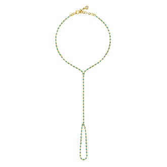 Gold Green Enamel Shahmeran Bracelet