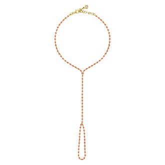 Gold Orange Enamel Shahmeran Bracelet