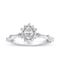 0,60 ct. Diamant-Lotus-Oval-Solitär-Verlobungsring
