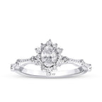 0,60 ct. Diamant-Lotus-Oval-Solitär-Verlobungsring