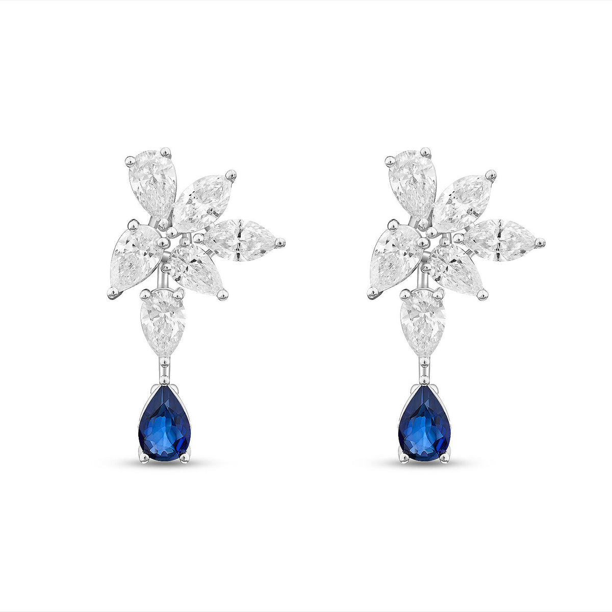 3,48 ct. Diamant-Saphir-Ohrringe