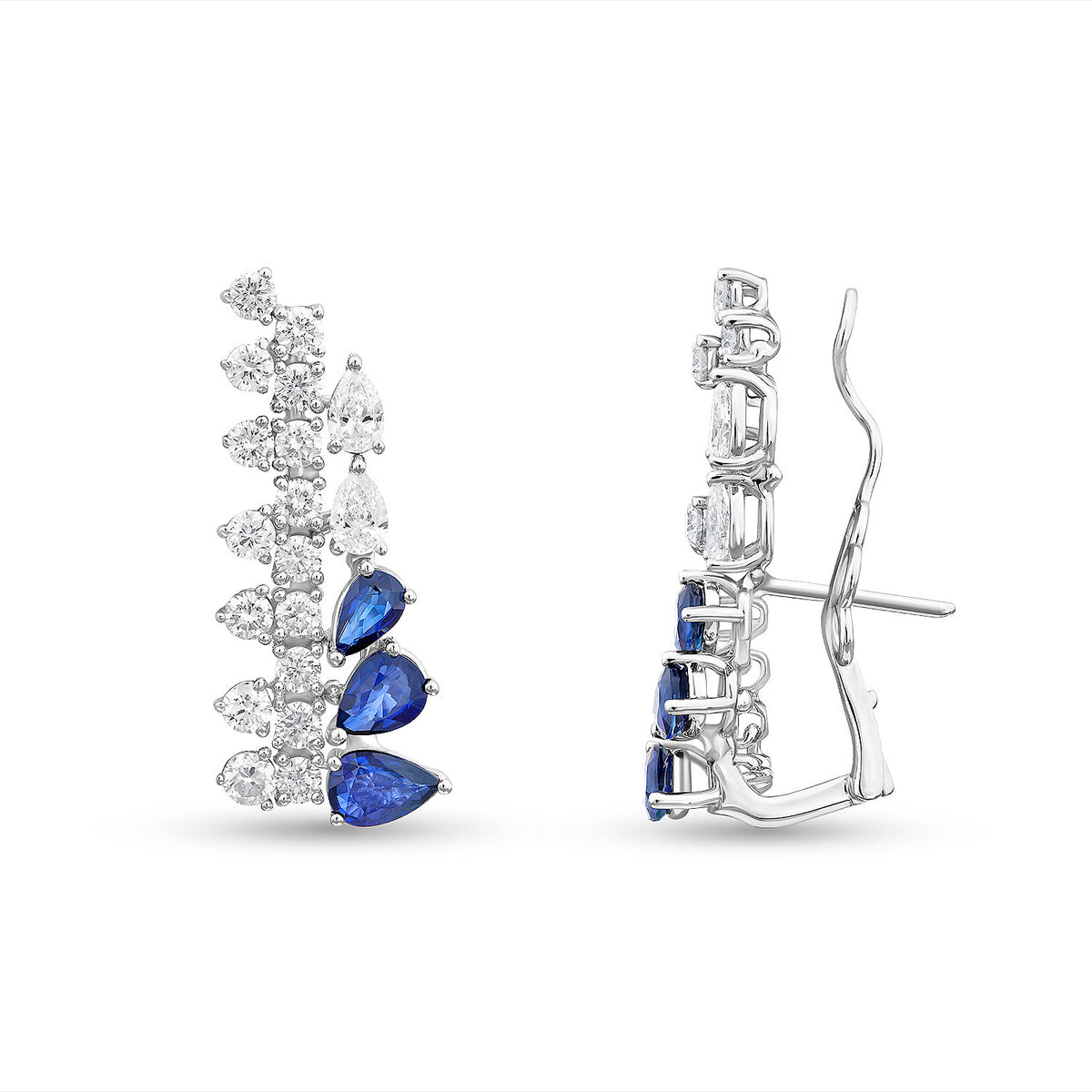 4,45 ct. Diamant-Saphir-Ohrringe