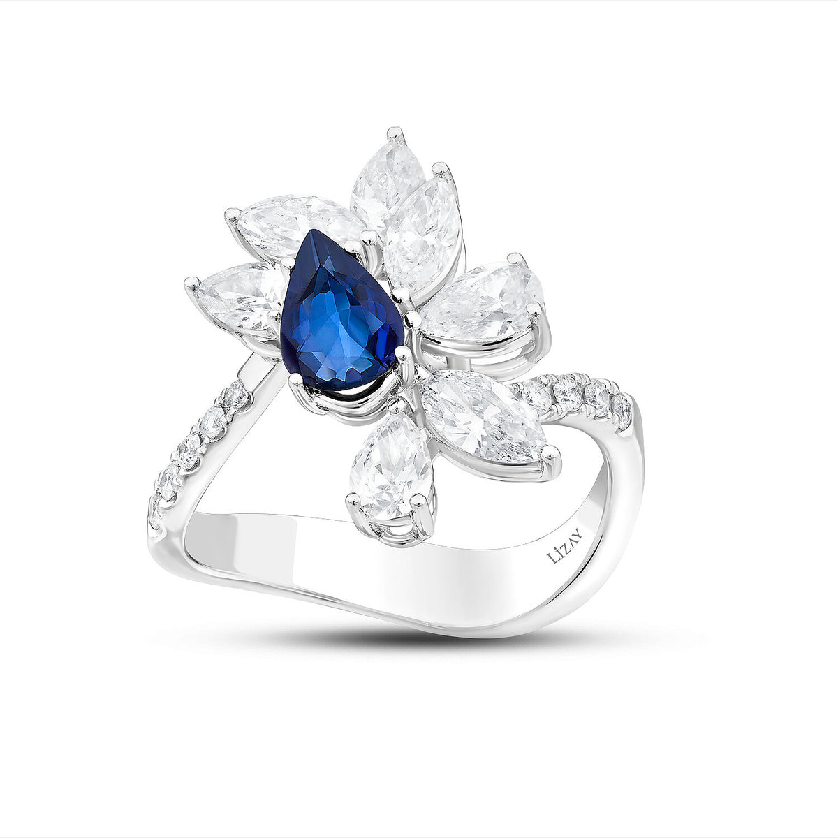 2,45 ct. Diamant-Saphir-Ring