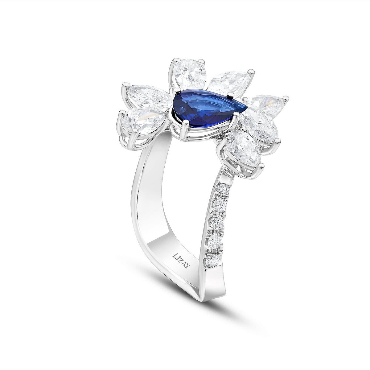 2,45 ct. Diamant-Saphir-Ring