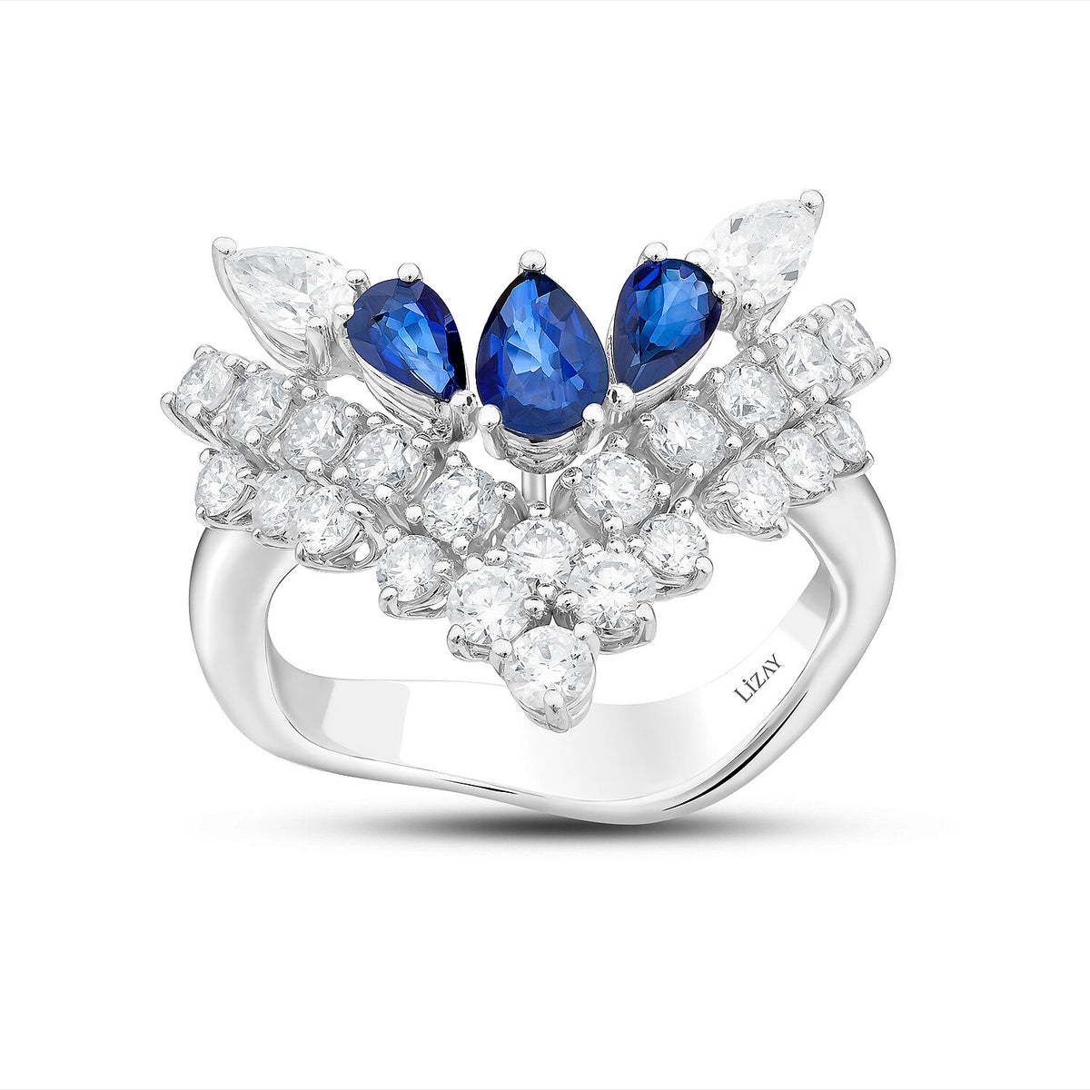 2,34 ct. Diamant-Saphir-Ring