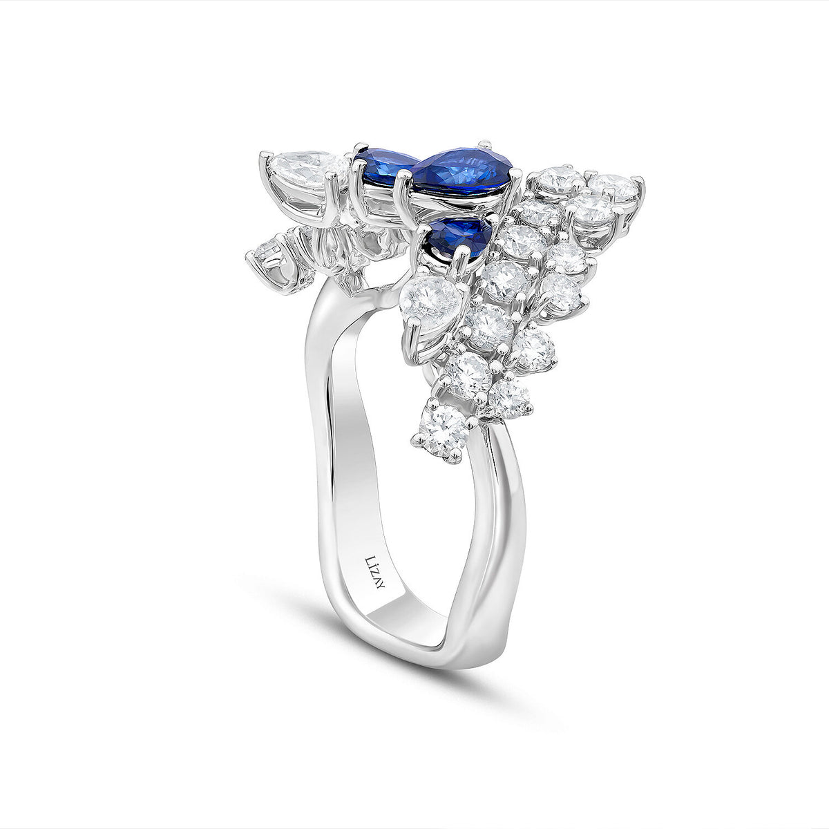 2,34 ct. Diamant-Saphir-Ring