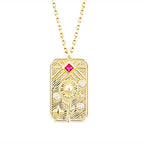 Gold Tulip Flower Pendant Necklace