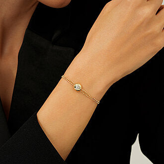 Gold Heart Charm Trendy Bracelet