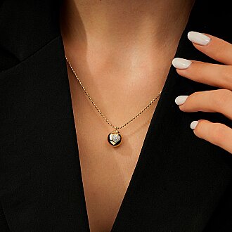 Gold Heart Charm Trendy Necklace