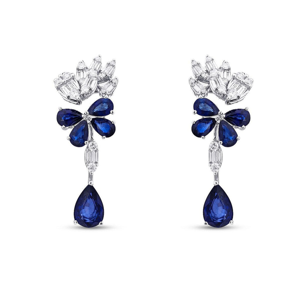 8,63 Carat Diamond Sapphire Earrings