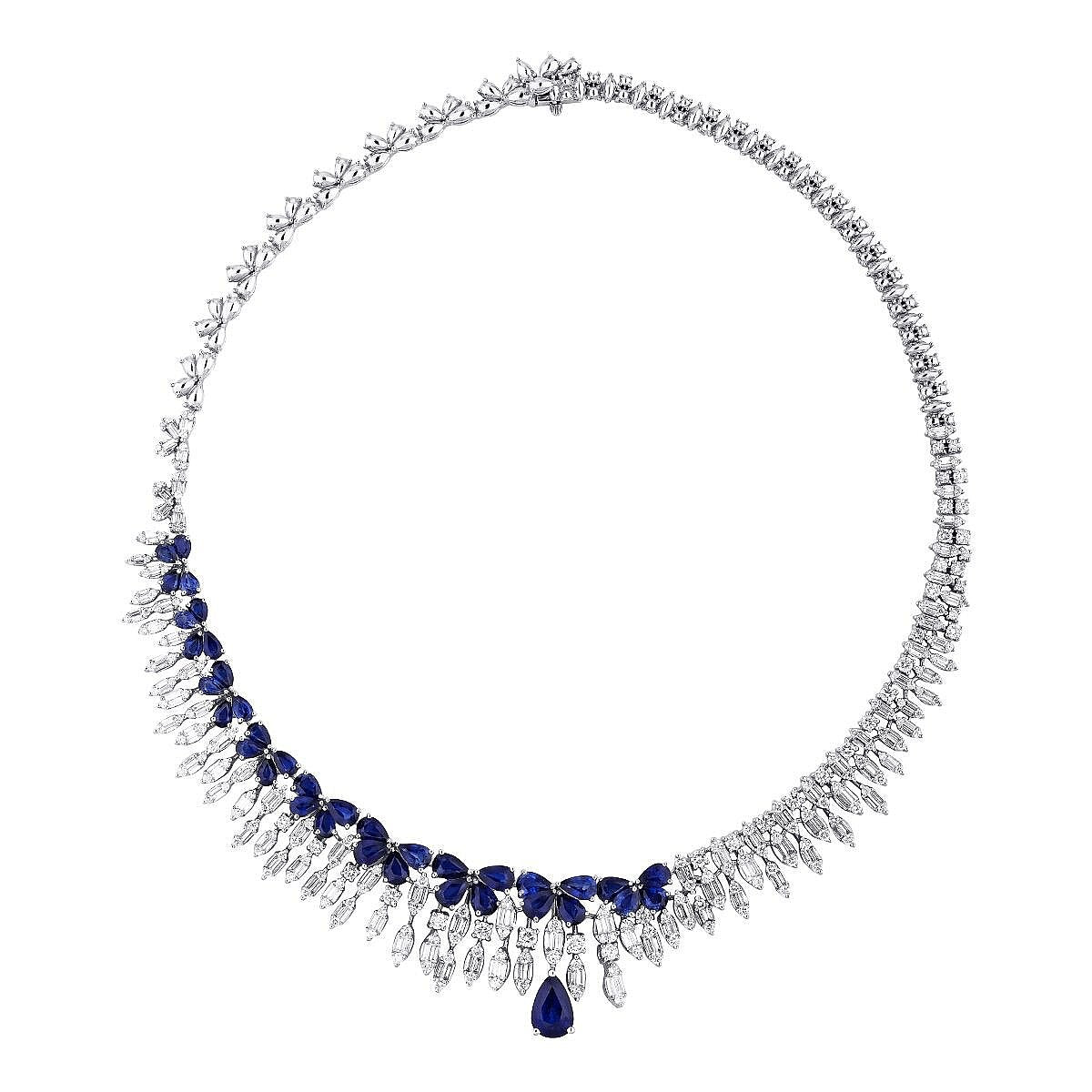24,03 Carat Diamond Sapphire Neckband