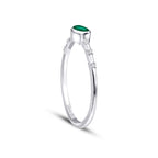 0,27 Carat Diamond Emerald Ring
