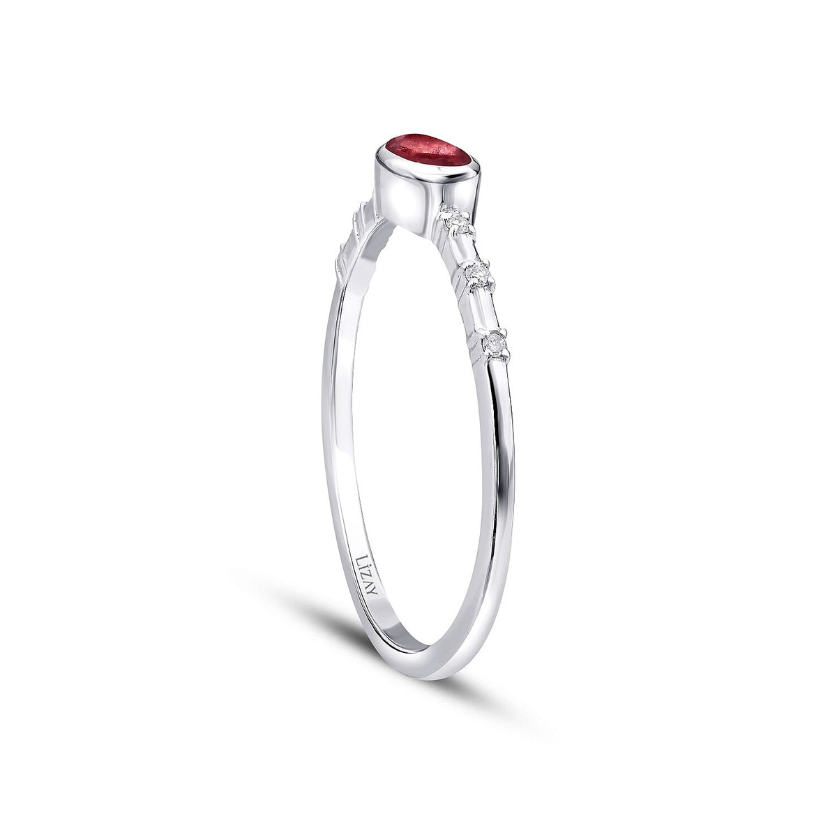 0,31 Carat Diamond Ruby Ring