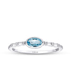 0,30 Carat Diamond Blue Topaz Ring