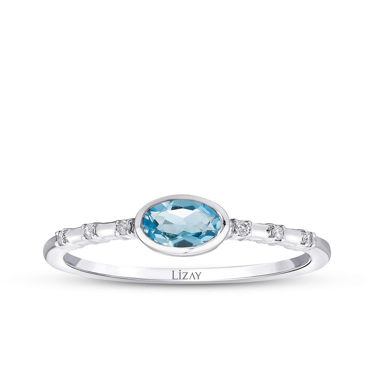 0,30 Carat Diamond Blue Topaz Ring