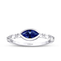 0,43 Carat Diamond Sapphire Ring