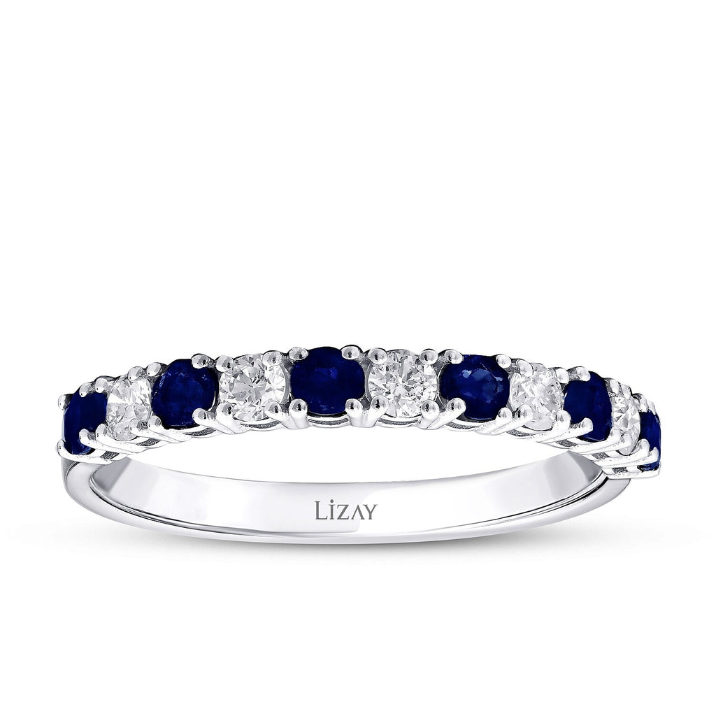 0,59 Carat Diamond Sapphire Ring