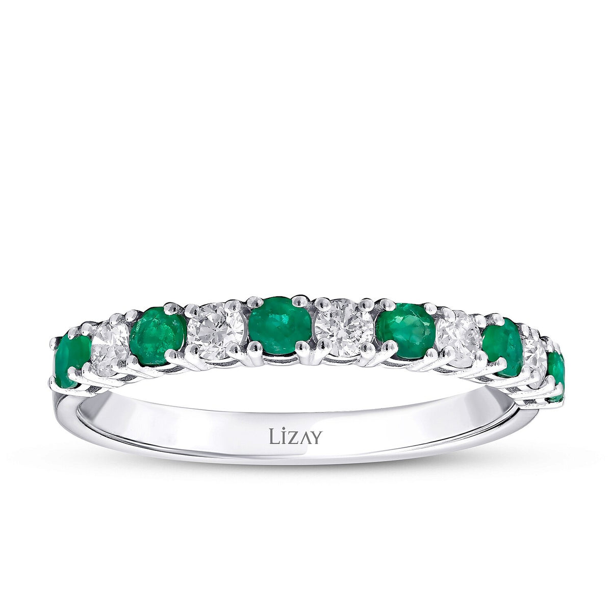 0,49 Carat Diamond Emerald Ring