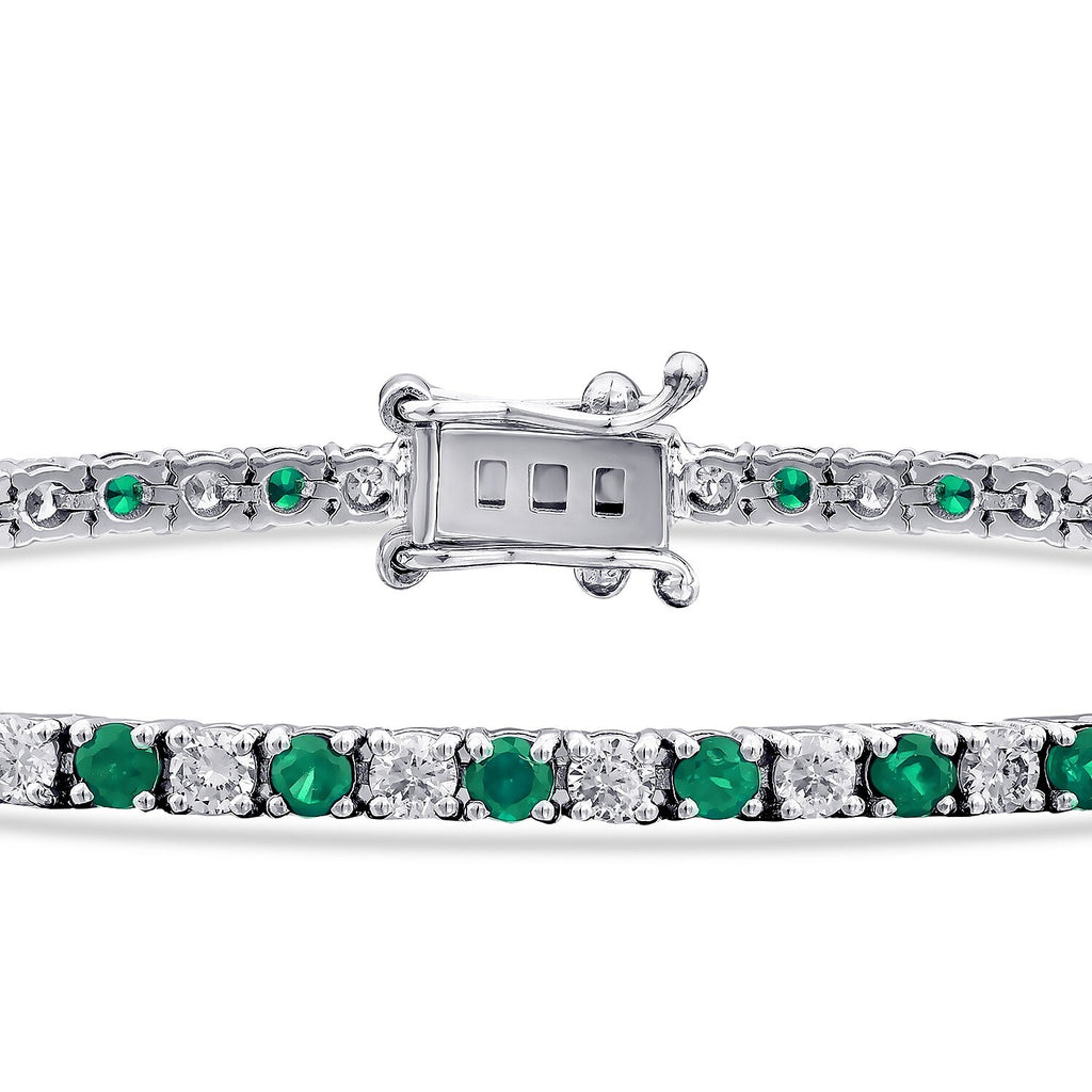 3,27 Carat Diamond Emerald Bracelet