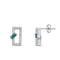 0,58 Carat Diamond Emerald Earrings