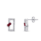 0,61 Carat Diamond Ruby Earrings