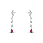 1,00 Carat Diamond Ruby Earrings