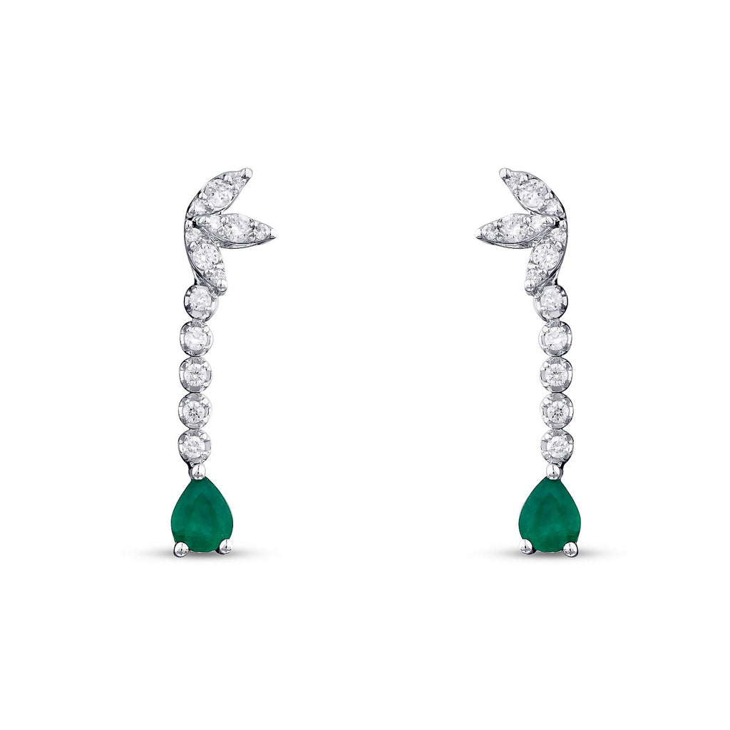 0,86 Carat Diamond Emerald Earrings