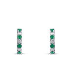 0,62 Carat Diamond Emerald Hoop Earrings
