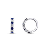 0,73 Carat Diamond Sapphire Hoop Earrings