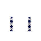 0,73 Carat Diamond Sapphire Hoop Earrings
