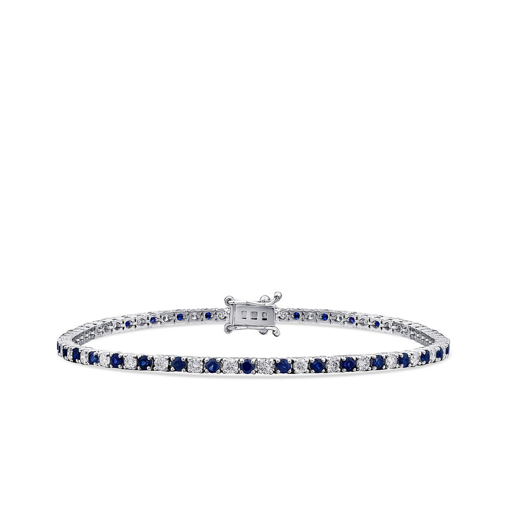3,79 Carat Diamond Sapphire Bracelet