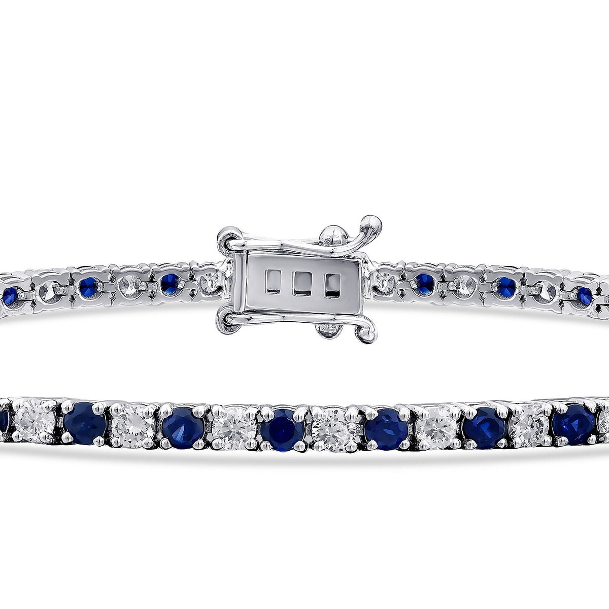 3,79 Carat Diamond Sapphire Bracelet