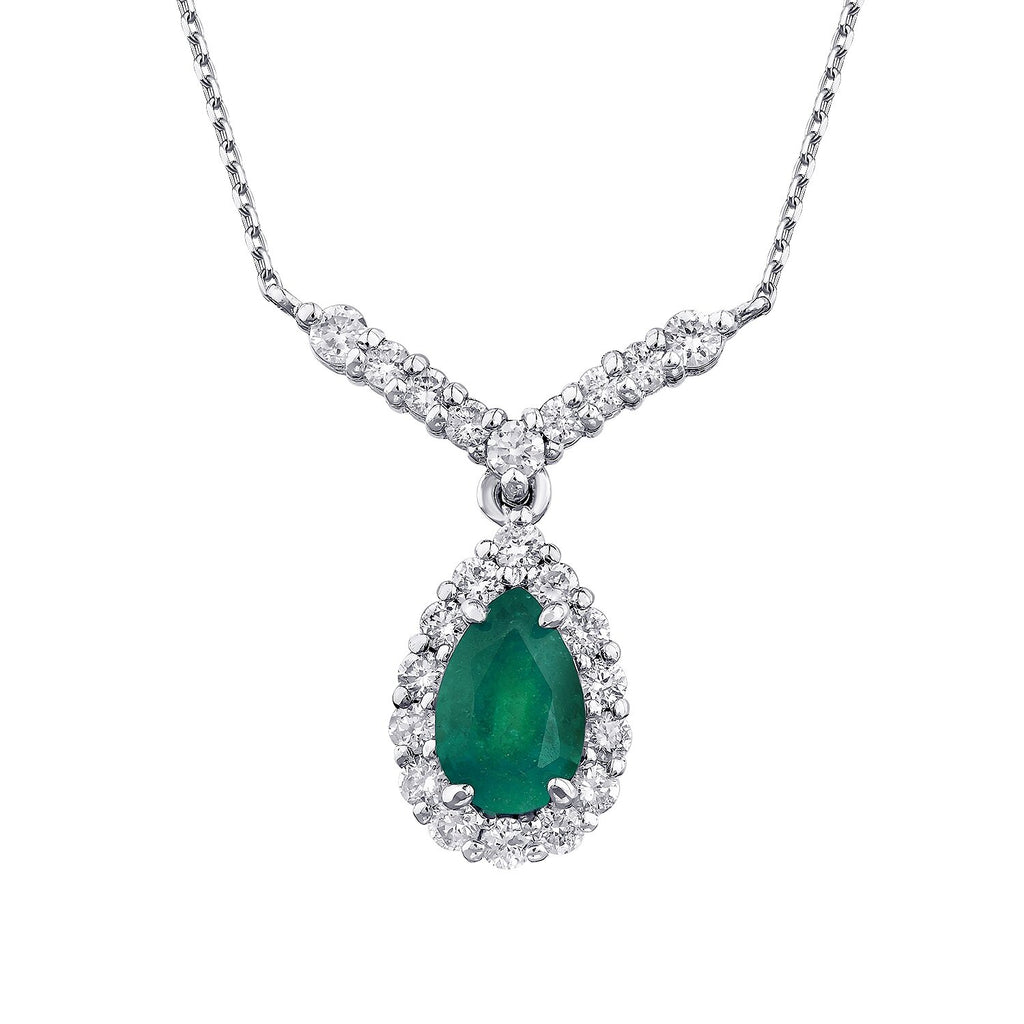 0,71 Carat Diamond Emerald Necklace