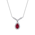 0,77 Carat Diamond Ruby Necklace