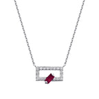 0,34 Carat Diamond Ruby Necklace