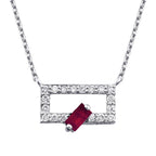 0,34 Carat Diamond Ruby Necklace